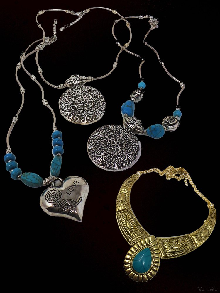 Indonesian Metal Pendant Necklace | Vintage Geometric Boho Jewelry