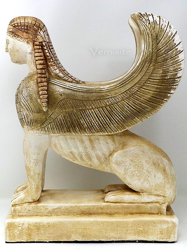 Greek Statue of a Woman-Lion - The Sphinx of Naxos Sculpture