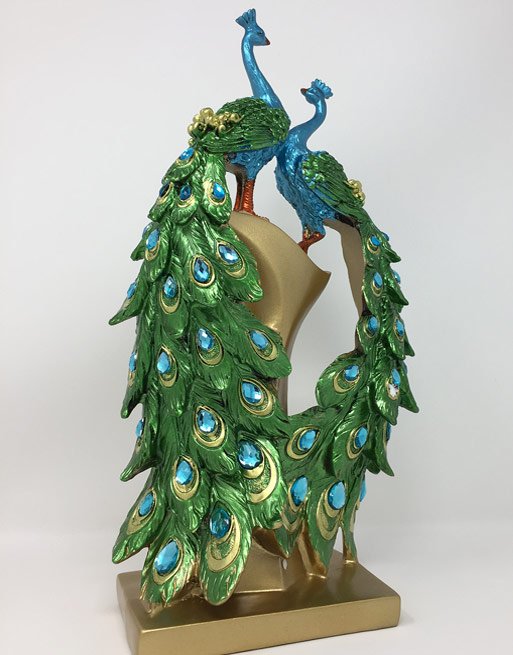 colorful peacock statue
