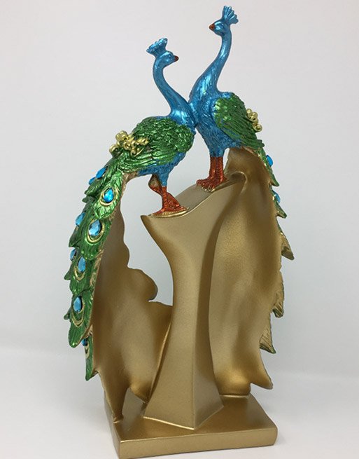 colorful peacock statue