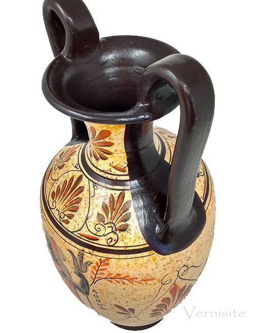 AMPHORA Vase Painting of Hera & Zeus - Greek Ceramic Pottery