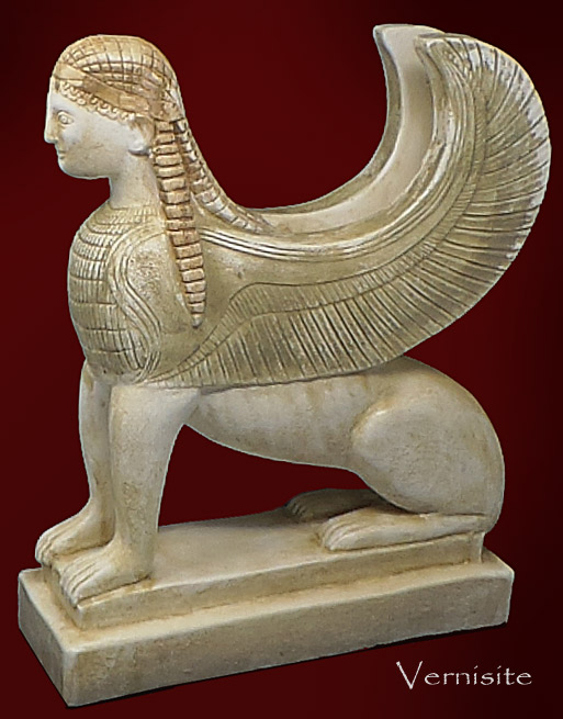 Vernisite Greek Art winged women Lion