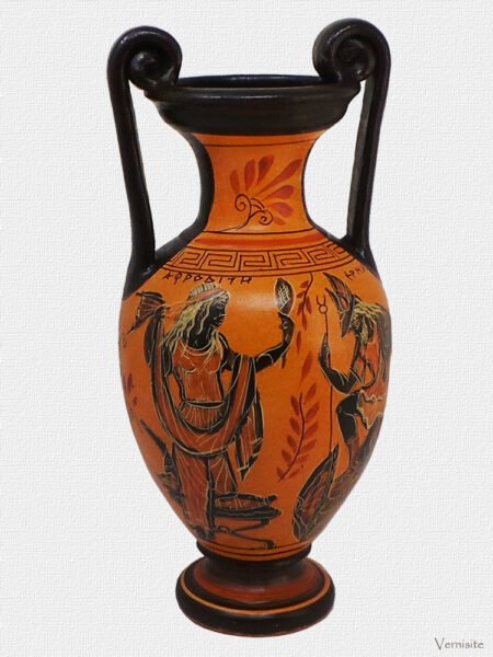 Ancient Greek Artisan Vase - Goddess of Love and God of Wine