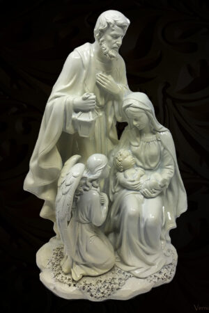 Statue-Holy-Family-With-Angel-Vernisite-Art-Deco