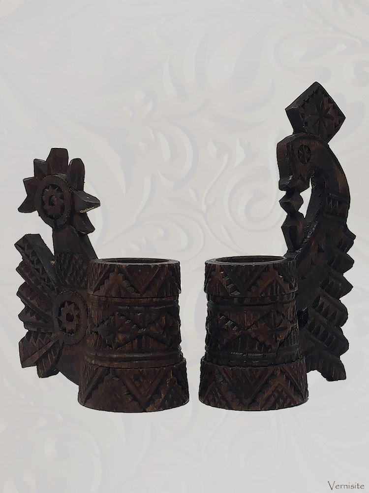 Wood Curved Artisanal Candle Design - Home Mythical Decoration