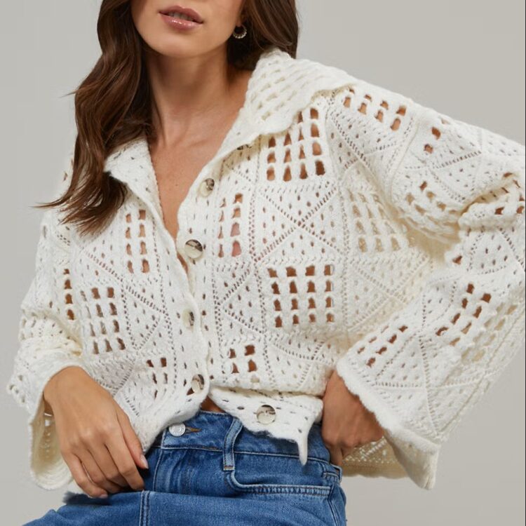 AFP - Nobody's Child Pointelle Knit Cardigan