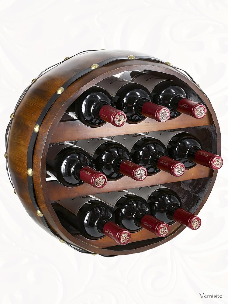 Vintage Wall-Mounted Barrel Wine Holder - Gift
