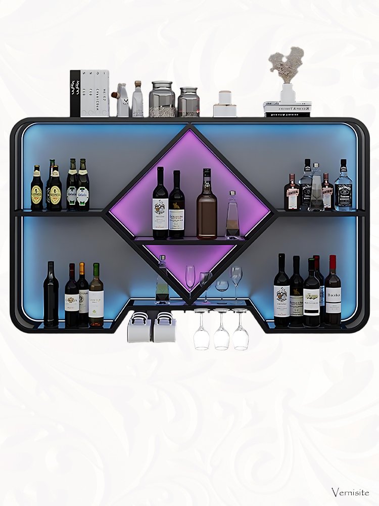 Hanging Cabinet for Wine Glasses and Bottle Holder - Gift