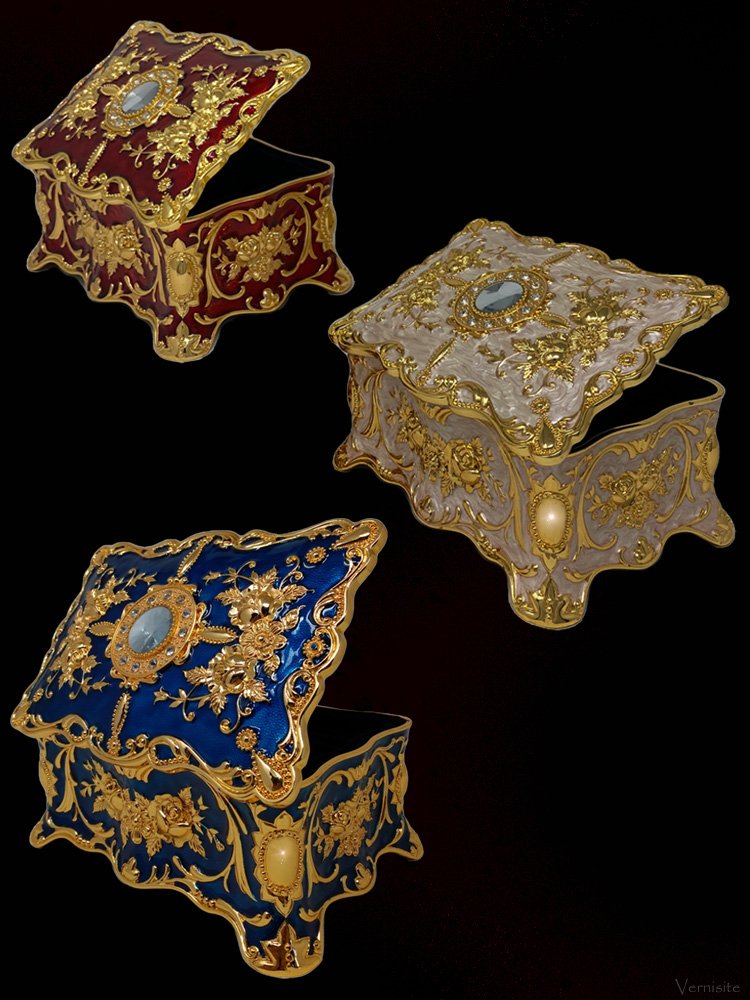 Vintage Antique Jewelry Box - Treasure Style Trinket Container