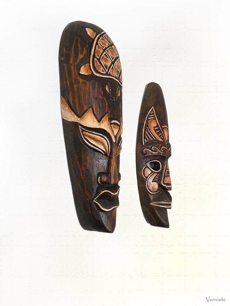 Handcrafted Southeast Asian Wooden Wall Mask | Authentic Tribal Expression Figurine - Image 2