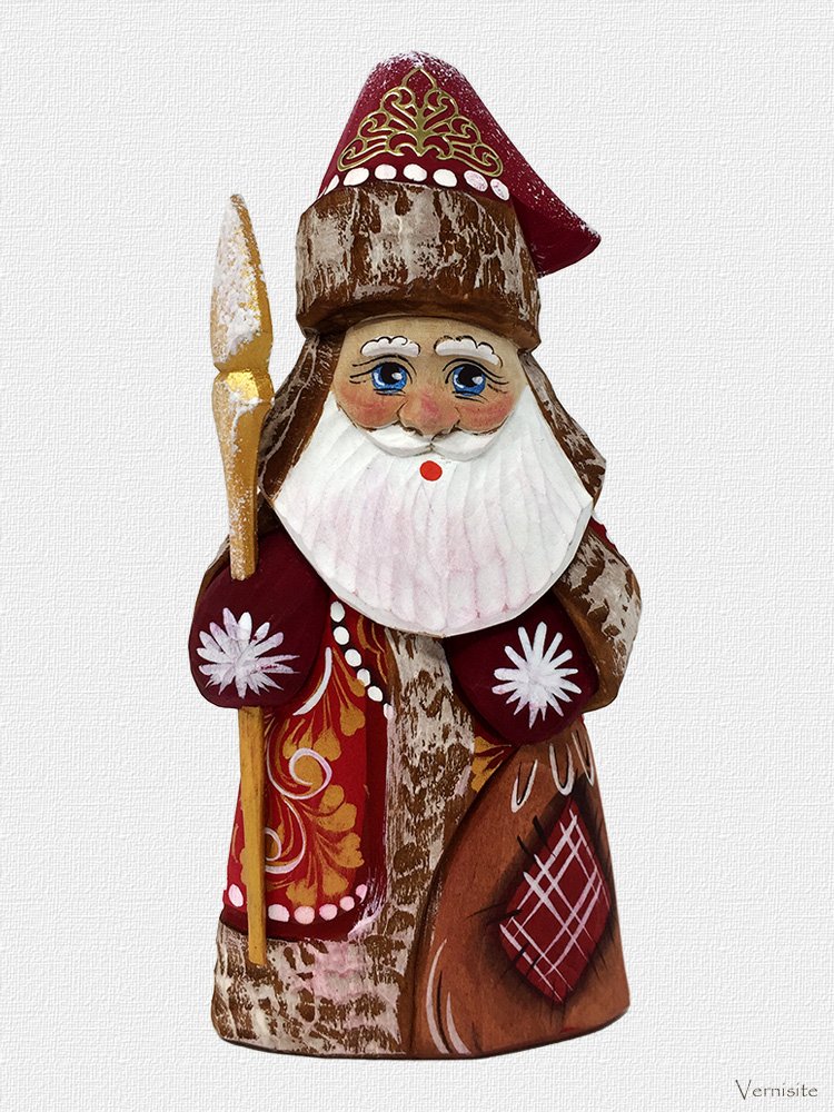Handcrafted Old World Santa Claus Wooden Figurine | Hand-Painted Christmas Holiday Décor