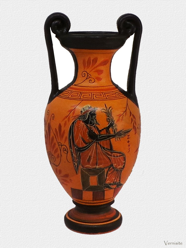 Ancient Greek Hand-Painted Ceramic Vase | Aphrodite & Dionysus Mythological Decor