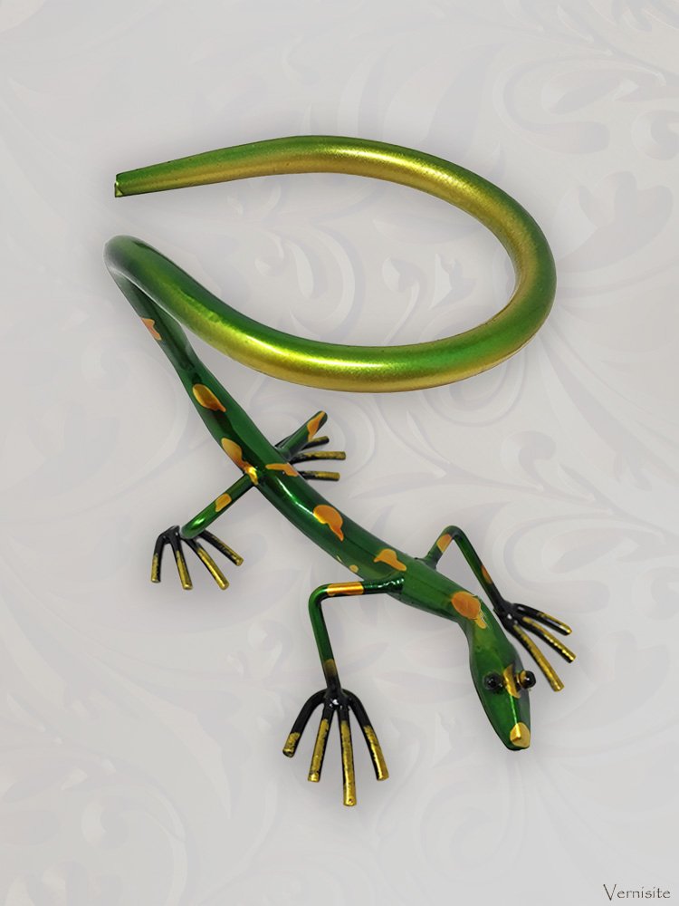 Handcrafted Iron Lizard Wine Rack | Unique Metal Animal Sculpture