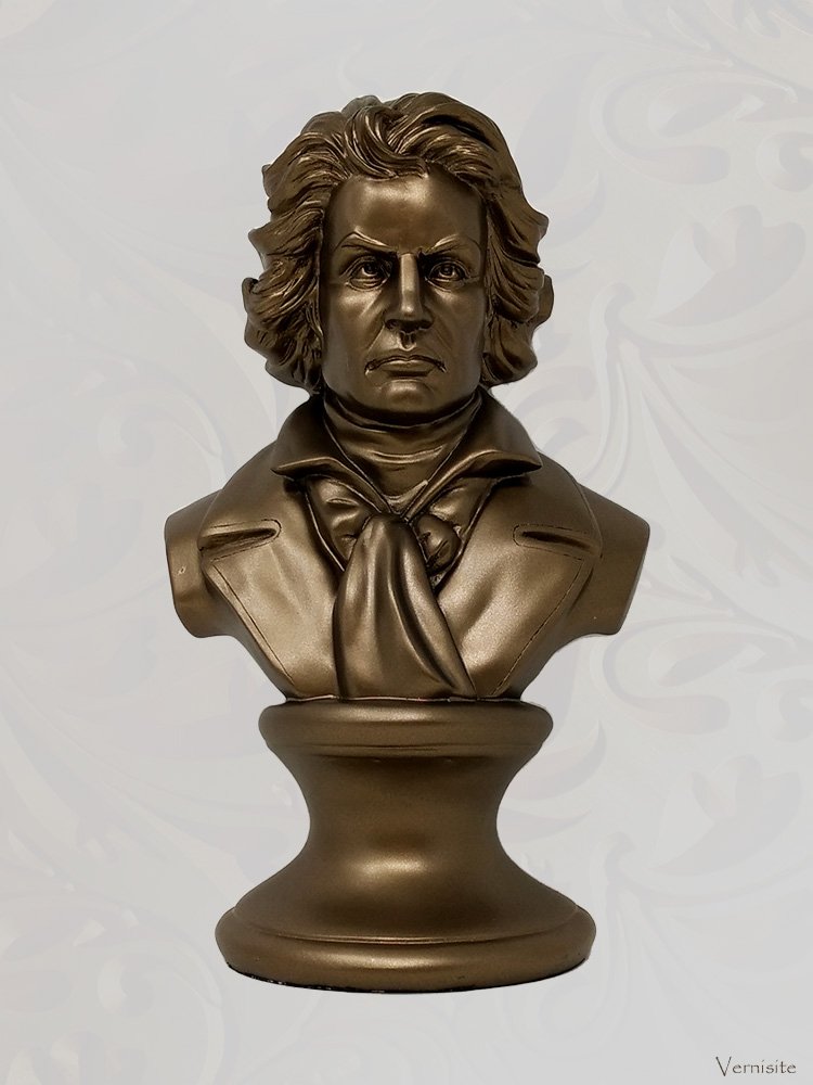 Gold Beethoven Bust Statue | Elegant Classical Composer Resin Sculpture