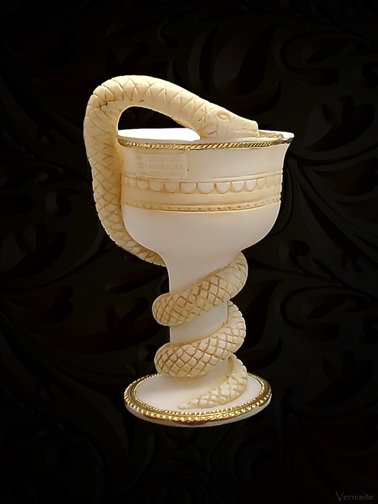 Handcrafted Greek Alabaster Bowl of Hygieia | Symbol of Pharmacy Decor