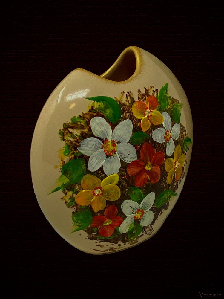 Handcrafted European Floral Ceramic Vase | Elegant Hand-Painted Decorative Flower Vase