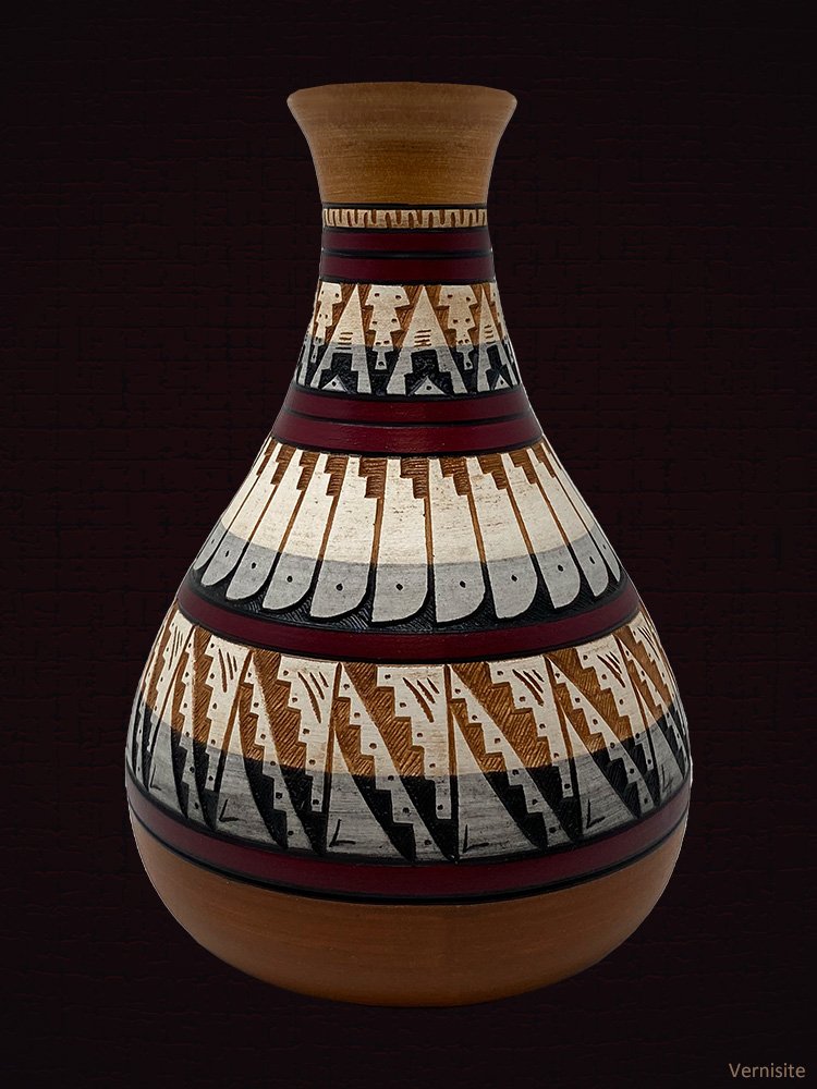 Authentic Navajo Pueblo Handmade Pottery Vase | Southwestern Artisan Décor