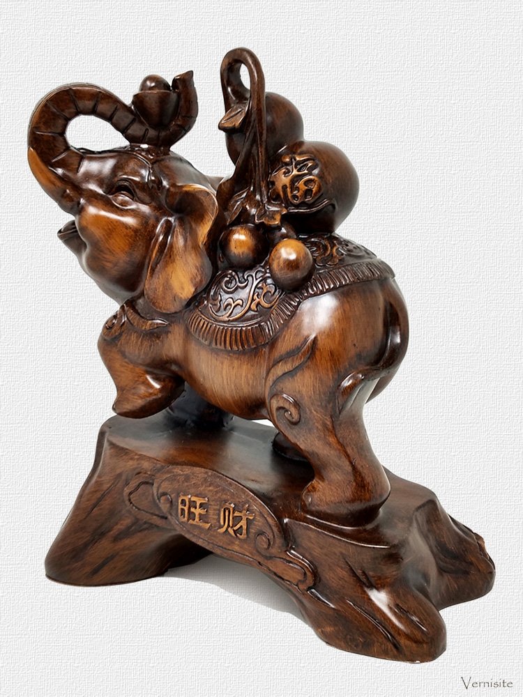 Chinese Feng Shui Elephant with Baby Statue | Handcrafted Symbol of Prosperity & Family Protection