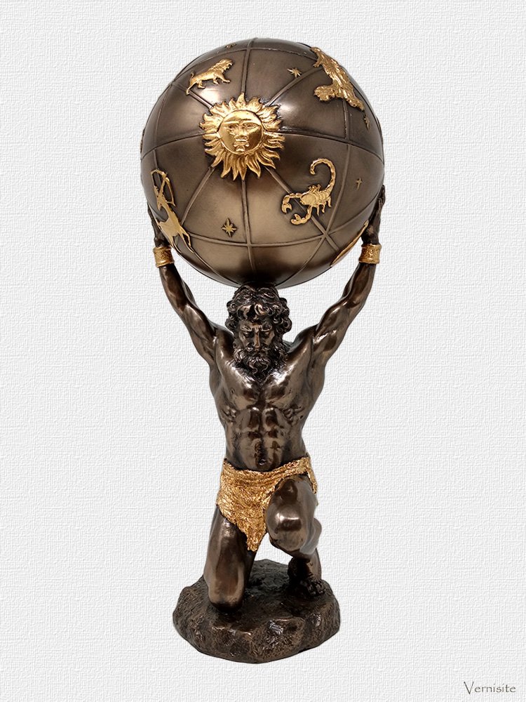 Atlas Titan Holding Celestial Globe Statue | Greek Mythology Astronomical Sculpture