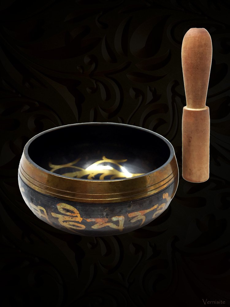 Tibetan Yoga Singing Bowl Set with Mallet | Hand-Hammered Chakra Meditation Bowl