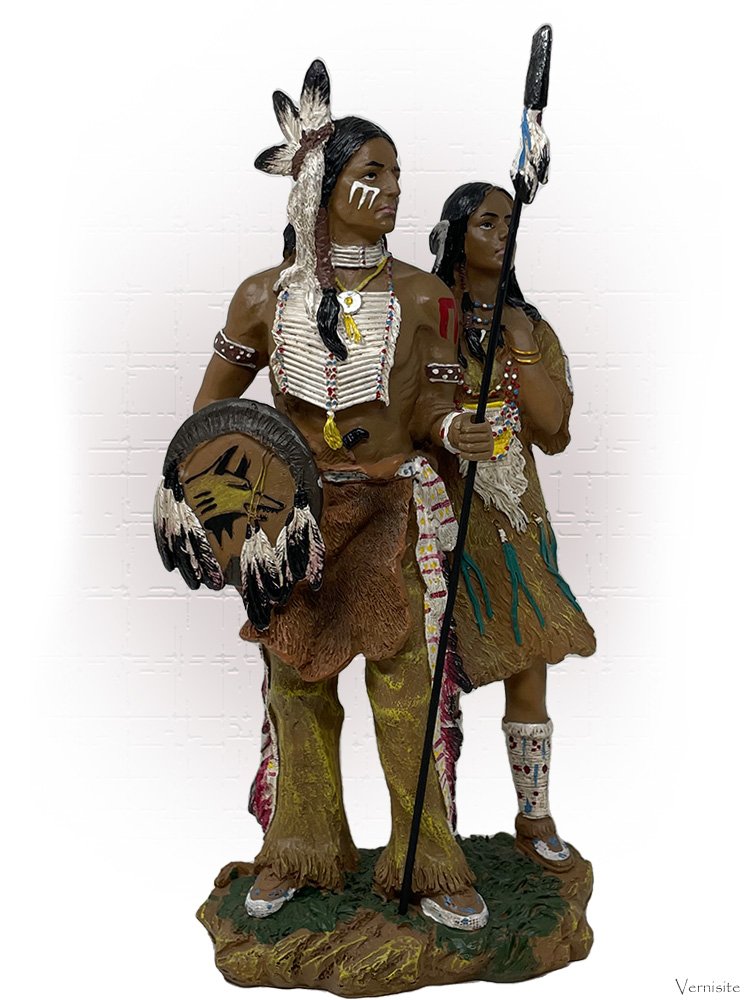Native American Warrior Couple Statue | Symbol of Love and Unbreakable Unity
